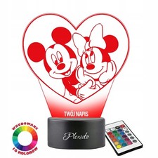 Personalisierte LED Nachtlampe Mickey Maus Geschenk