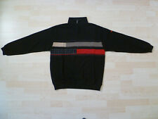 SIGNUM Pullover Herren Zipkragen Gr M Baumwolle/Polyester schwarz-rot-beige NEU