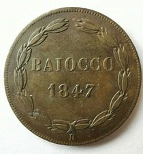 Vatikan Papal States 1 Baiocco 1847 Pius IX Rom