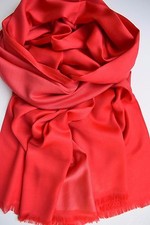 Edler Seiden Schal - Hell Rot - Seidensatin, toller Fall+zarter Glanz-lang+breit