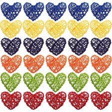  30pcs Rattan gewebte Herzen Rattan Herzen Form Kugeln Dekorationen Herzdesign