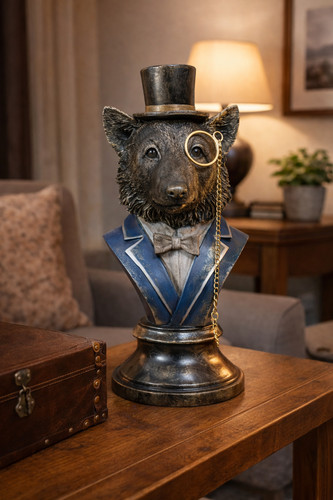 Gentleman wolf büste mit - wolf,
