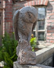 GROSSE GARTEN STATUE EULE STEIN OPTIK GARTENDEKO WOHNDEKO FIGUR NEU