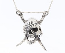 Sterlingsilber 925er Anhänger Skull Totenkopf Pirat Schmuck #L003