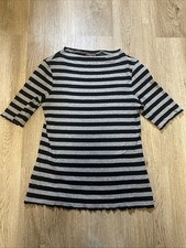 Grau Schwarz Gestreiftes Shirt