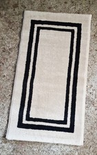 Hochflor Läufer sand schwarz 60 x 110  cm Flausch Teppich Brücke GMK elegant