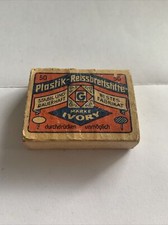 Verpackung IVORY 50 Plastik Reissbrettstifte  Spanschachtel Alt Antik Marke Retr