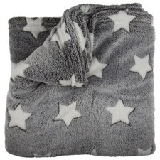 Kuscheldecke Grau mit weißen