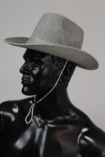 Strohhut Cowboy Western Hut Sommerhut Fasching Dekoration unisex 59 grau