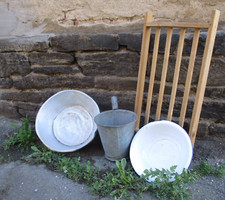 Emaille, Alu Schüssel Schöpfer Wäscheholz Pflanz DEKO Übertopf Landhaus Garten