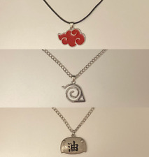 Naruto Halskette (Akatsuki Wolke, Konohagakure Wappen, Jiraya Stirnband)