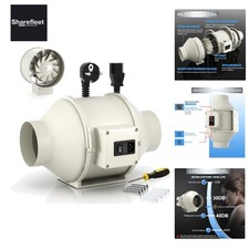 Rauchabzug Rohrventilator 100 mm Inline-Kanalventilator Abluftventilator Rohr...