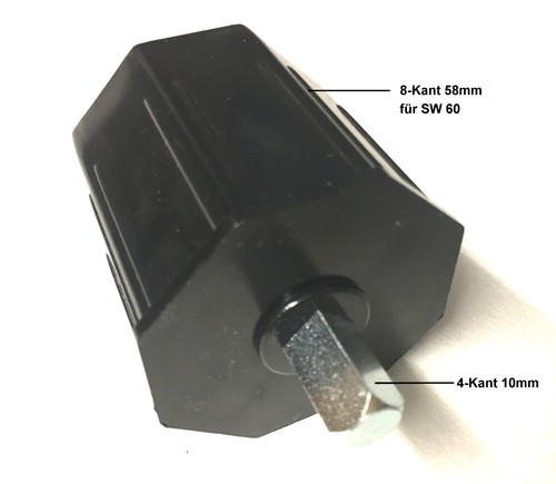Adapter kapsel sw60 mit kant - mit, 4-kant