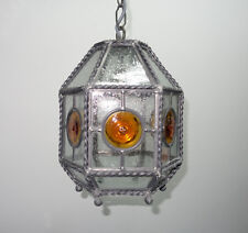 Pendellampe Zinn / Bleiverglasung/ Butzenscheiben  -  Handarbeit