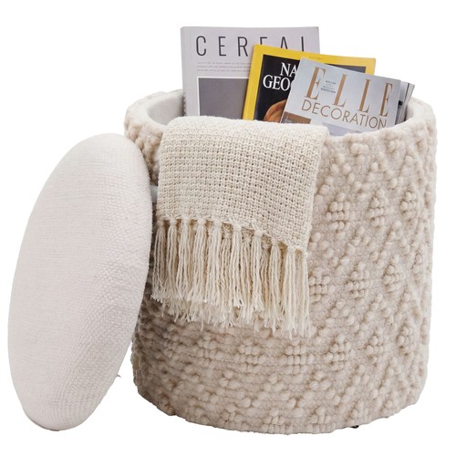 Sitzhocker mit stauraum wolle - sitzhocker,