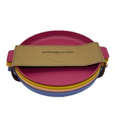 4x Camping Teller Kunststoff Picknick Reisegeschirr Mehrweg Plastikteller - NEU✅