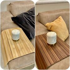 Bambus Armlehne Sofatablett Armlehnentablett Flexablage Sofa Couch Holz Design