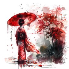 Deko Bild Geisha Japan