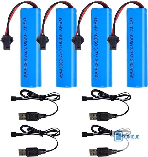 3000mah li ion - 4x, 3.7v