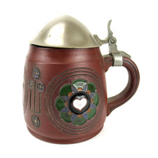 Dümler & Breiden Bierkrug um 1910 Jugendstil Terra Sigillata Art Nouveau