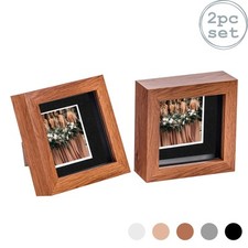 2x Dunkles Holz/Schwarz 4" x