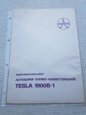 Anleitung TESLA 1900 B DDR Autoradio m. Kassette f. Wartburg Trabant Skoda Lada