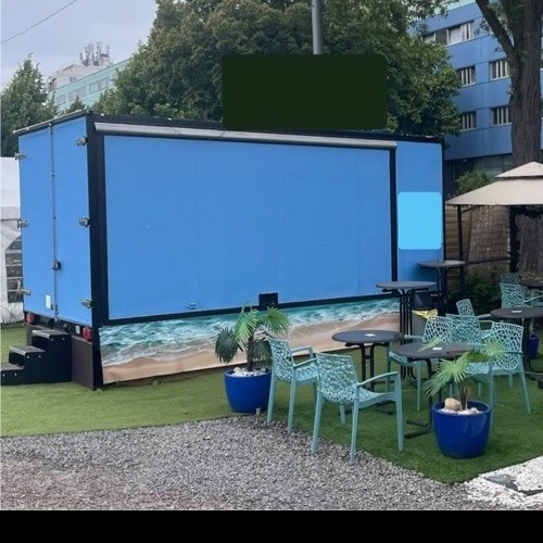 Gastro imbisswagen blau mit - gastro,