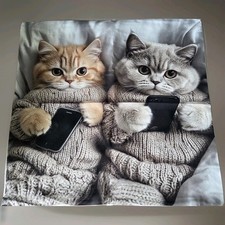 Kissenhülle Kissenbezug Katzenkinder Katzen Deko Geschenk