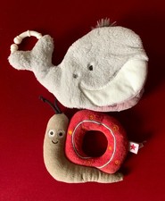 FEHN Stoffbuch Fühlbuch Softbilderbuch Buggybuch + Rassel Schnecke Greifling