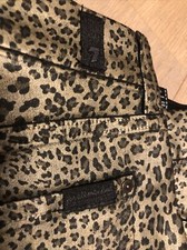 NEU! Animalprint 7 for all Mankind 29 Jeans Leopard Beschichtet Schimmernd Gold