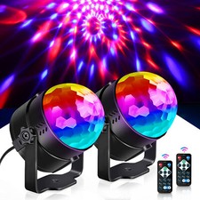2Stk LED RGB Bühnenbeleuchtung Discokugel Lichteffekt Light Licht DJ Party Lampe