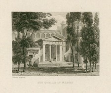 Baden-Baden Trinkhalle Original Stahlstich Frommel 1825