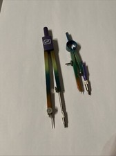 2 Zirkel Im Set, HERLITZ, Alt, Regenbogenfarben, Schulmaterial, Mathe