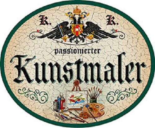 Kunstmaler nostalgieschild - kunstmaler,