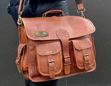 Tasche Vintage Leder Laptop Messenger Herren Echt Braun Schulter Aktentasche