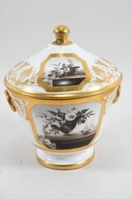 Q10R44- Empire Porzellan Deckeldose sign. Bringeon Paris um 1800 