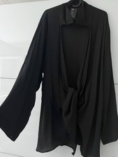 H&M Strandkleid Kleid Bluse Wickelbluse Schwarz L Neu!!