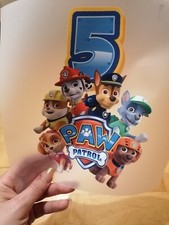 Bügelbild Paw Patrol Hunde Happy Birthday Zahl Tshirt 5 Stoff Folie Geburtstag