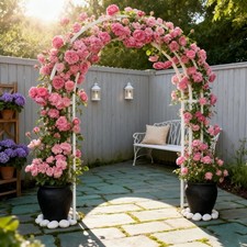 Rosenbogen Traubogen Rankhilfe Kletterhilfe 2.6m Metall Rosenspalier Gartenbogen