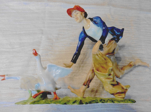 Porzellanfigur der gänsedieb - porzellanfigur,