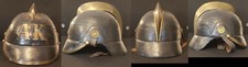 Deutschland um 1900 alter Feuerwehrhelm mit Messingkamm   76221