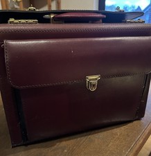 Koffer Aktenkoffer Leder Sehr Dickes Leder Rotbraun Vintage Retro