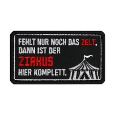 Café Viereck ® Zirkus Zelt Patch gestickt mit Klett 8,5 x 4,5 cm