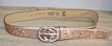NEU? VMP ?Echt Leder Gürtel Metallic rosa in Vintage Optik 105cm 90 ?