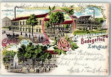 13628955 - 9500 Zwickau Gasthaus Badegarten Colonaden Springbrunnen Rosenknospe