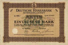 Deutsche Hansabank AG 1922