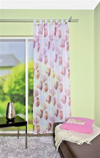 Schlaufenschal  Florian  beere Gardine Vorhang  Seitenschal Leinenoptik 245 cm H