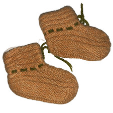 Babyschuhe Strickschuhe braun ab Geburt neutral Babybekleidung