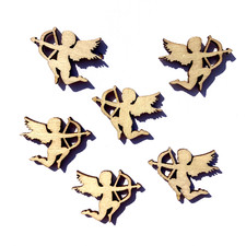 10 Holz Amor Streuteile als