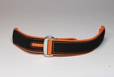 Uhrenband Premiumqualität schwarz/orange 22mm Silikon/Nylon für Omega TOP Zust.